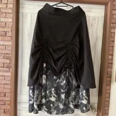 フレアスカート 黒/グレー FREE