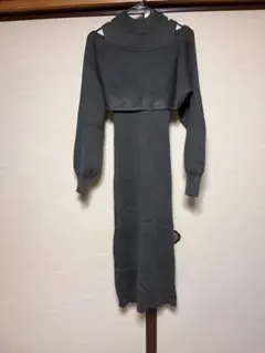 【着画付き】ロングニットワンピース