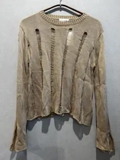 Ambre Neige ダメージニット ベージュ 長袖のサムネイル