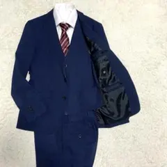 スーツセレクト 3ピース スーツ 洗濯可 スリムテーパード ストレッチ 4S 紺
