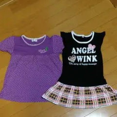 ワンピースセット 半袖 紫 黒