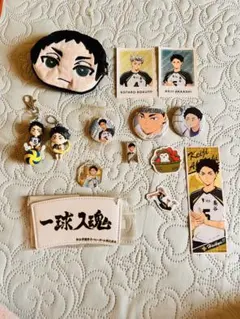 【まとめ売り】 ハイキュー!! 梟谷学園 スシロー ブロマイド ポーチ 缶バッジ