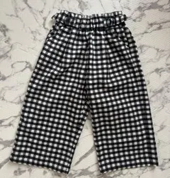 GU チェック柄ロングパンツ 110cm