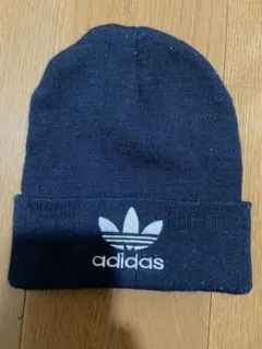 アディダス　オリジナルス　ニット帽　ネイビー　古着