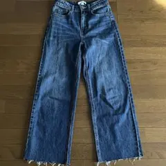 H&M 34ダークブルーデニム ワイドレッグ