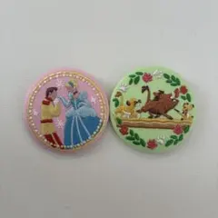 ディズニー 刺繍缶バッジ シンデレラ ライオンキング