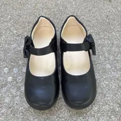 KIDS　リボン付きブラックフォーマルシューズ　内寸21センチ