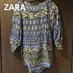 ZARA BASIC 幾何学模様 五分袖チュニック Mのサムネイル