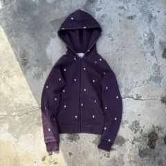 STUSSY スカル　髑髏　ドクロ　総柄 パーカー　ジップアップパーカー