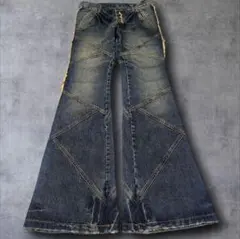 Tornado Mart Fringe Faded Flared Denim