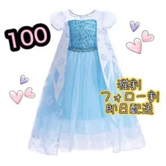 【新品】100cm アナ雪　エルサ　ドレス　半袖　ディズニー　プリンセス