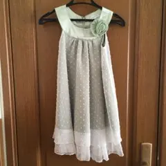 キャサリンコテージ　Aラインワンピ　120 グリーンドット