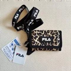 FILA ネックストラップ付き財布 レオパード