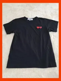 PLAY COMME des GARÇONS ハート刺繍 黒 Tシャツ ダブル