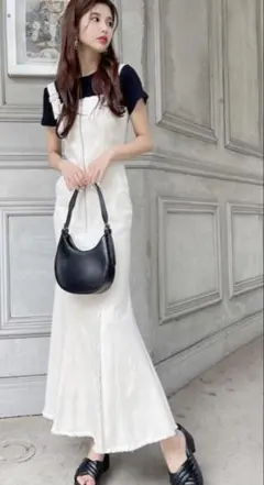 ★GRL新品未使用★アイボリー キャミワンピース フレアスカート