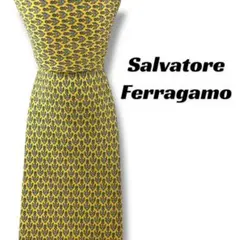 【7072】良品！サルバトーレフェラガモ　ネクタイ　イエロー系