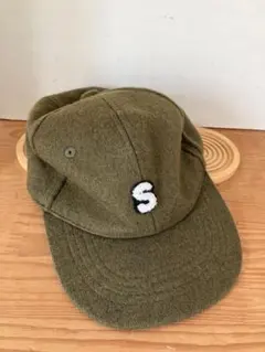 petit main オリーブグリーン 刺繍Sロゴキャップ 52cm