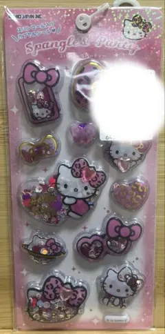 【正規品】スパンコールパーティー ハローキティ ヒョウ柄 シャカシャカシール