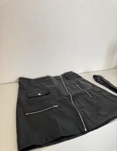 SHEIN フェイクレザー スカート ブラック Lサイズ／ベルト付き