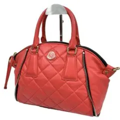 【美品】MONCLER マリア　トートバッグ　レッド　キルティングナイロン　本物 美品】MONCLER マリア トートバッグ レッド キルティングナイロン 本物