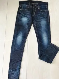 Black by VANQUISH ストレッチスキニーデニムパンツ ヒゲ加工30のサムネイル