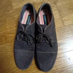 ダークブラウン スエード レースアップシューズ