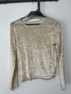長袖 トップス　アイボリー　フリーサイズ　レトロガール