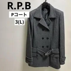 RPB グレー ピーコート ウール混紡 ベルト付き