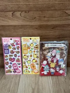 サンリオ 平成はっぴーフォン シール 2種セット&ハガキ収納ファイル付き