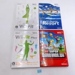 C14　24時間以内発送　ソフト清掃済　Wiiソフト4本セット　スポーツ　マリオ