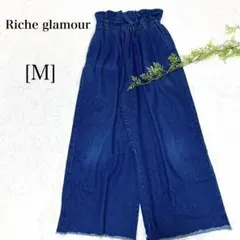 ✨美品✨Riche glamour ハイウェスト　デニムワイドパンツ　M ブルー