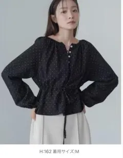 Bab ドット柄 ブラウス ブラック 黒 長袖　秋服　秋物