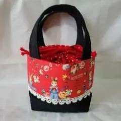 ハンドメイド 花柄動物お弁当袋