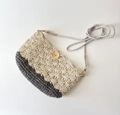 かぎ針編み　ポシェット　ショルダーバッグ　かごバッグ　スマホショルダー