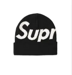 Supreme ビッグロゴ ニット帽 ビーニー ブラックのサムネイル