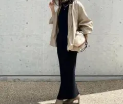 titivate　フェイクレザーギャザーボリュームブルゾン