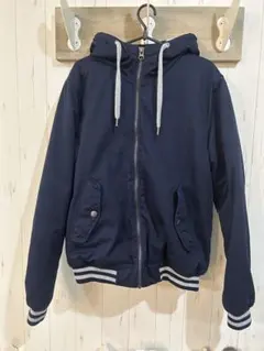 H&M DIVID BLUE フード付きネイビージャンパー M