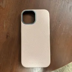 ボナベンチュラ ペンケース グレージュ シュリンクレザー ロゴ型押し
