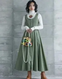 美品　GEVS.　ロングワンピ　ジャンパースカート　大きいサイズ　スマイルランド