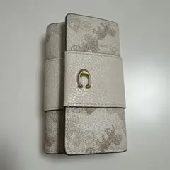 【coach】ベージュレザーキーケース ゴールド金具付き