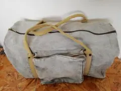 ミリタリーボストンバッグ 真鍮ファスナー キャンバス コットン 帆布 