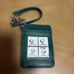 PEANUTS スヌーピー パスケース 定期入れ グリーン