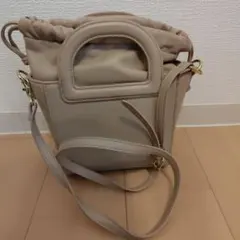 か*★様 ベージュ ハンドル付きショルダーバッグ