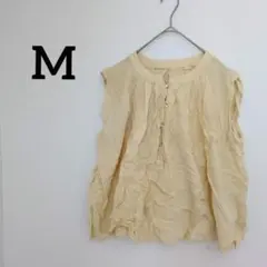 送料込❤【M】ノースリーブシャツ ブラウス イエロー シンプル おしゃれ