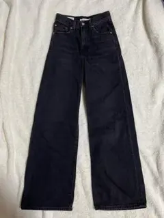 LEVI’S RIBCAGE WIDE LEG デニム ブラック 24インチ