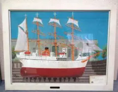柳原良平氏　油絵「ふじ丸入港」1989年 １０号サイズ【真作保証】漫画集団 柳原良平氏 油絵「ふじ丸入港」1989年 10号サイズ【真作保証】漫画