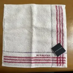 【新品未使用】BURBERRY タオルミニハンカチ ホワイト