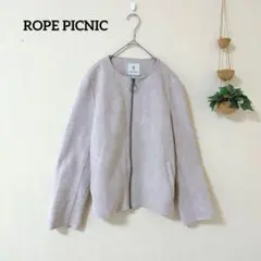 ROPE PICNIC ノーカラージャケット 38 ベージュ