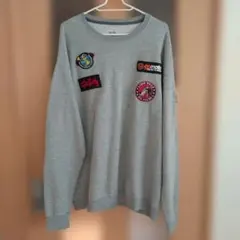 Fruit of the Loom グレー パッチ付き トレーナー L