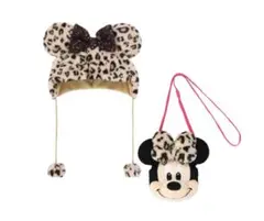 ミニー　ヒョウ柄　ファンキャップ　ポーチ　セット